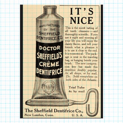 1909 Ad Creme Dentifrice Dr Sheffields Toothpaste Key - ORIGINAL ADVER –  Period Paper Historic Art LLC